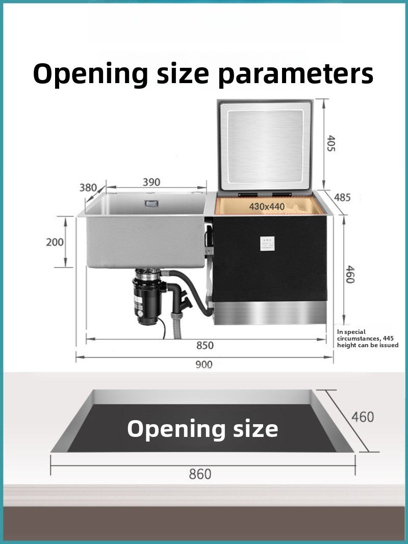 Integrated Sink Dishwasher Built in Disinfection Cabinet Large Capacity Fully Automatic Home Ultrasonic Cleaning EU US UK Plug