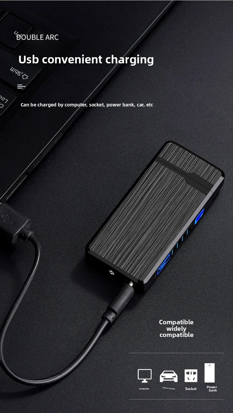 Plasma Dual ARC Touch Sensitive Lighter USB Rechargeable Windproof Flameless Lighter Gift for Men