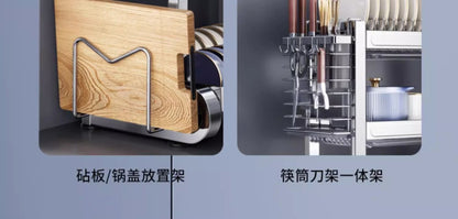2 /3 Tier Dish Bowl Drainer Storage Rack Kitchen Dish Drying Rack with Drain Basket Countertop Dinnerware Organizer Drainboard