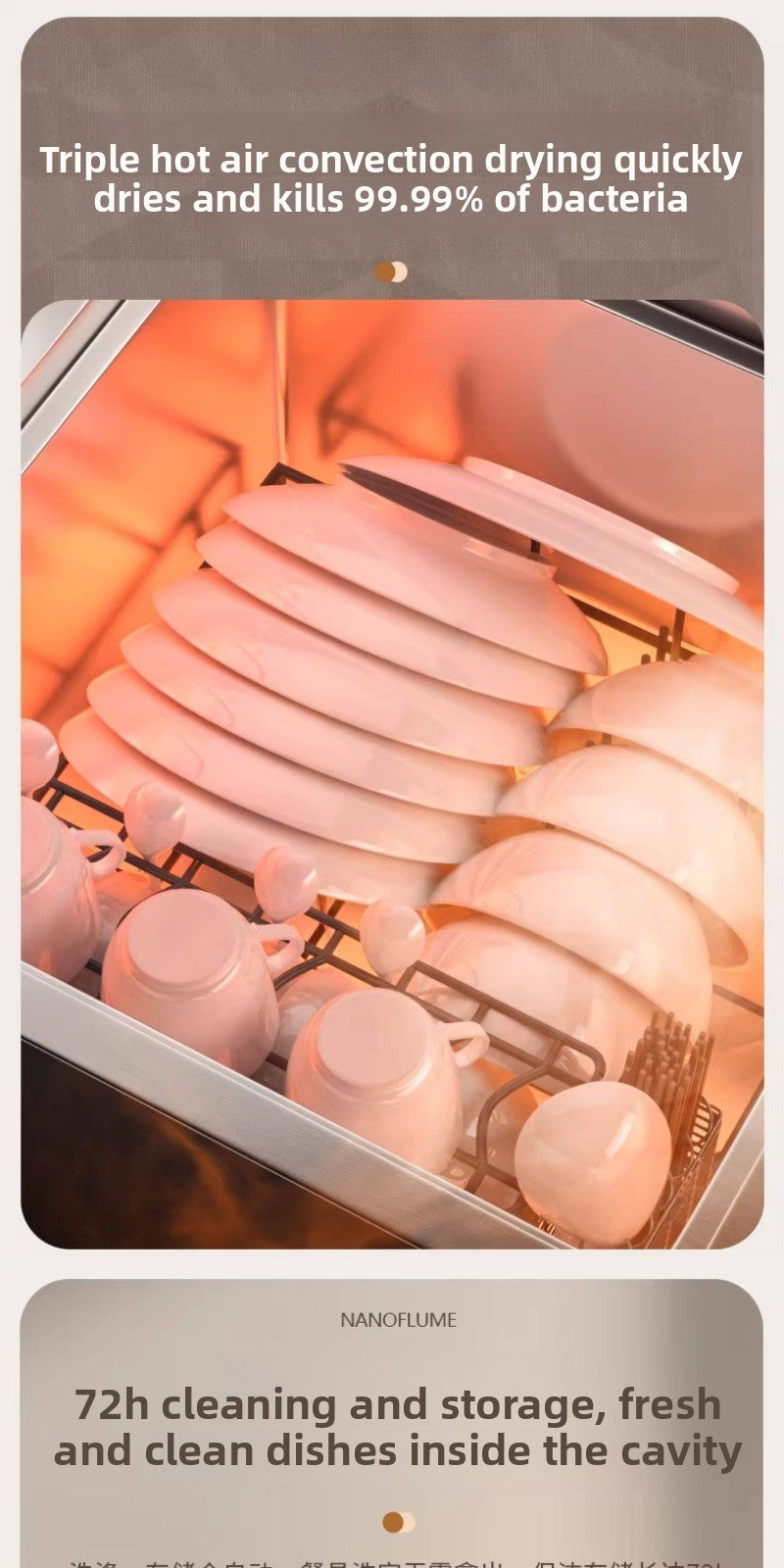 Integrated Sink Dishwasher Built in Disinfection Cabinet Large Capacity Fully Automatic Home Ultrasonic Cleaning EU US UK Plug