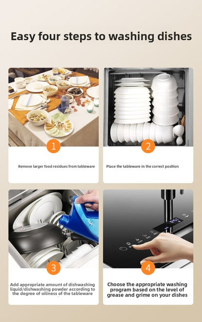 Integrated Sink Dishwasher Built in Disinfection Cabinet Large Capacity Fully Automatic Home Ultrasonic Cleaning EU US UK Plug