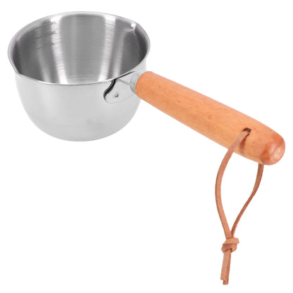 1pc 150/300/500ML Stainless Steel Mini Frying Pan Hot Oil Pan Hot Sauce Small Pot Cooking Butter Melting Pot Kitchen Supplies