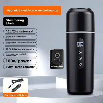Durable Car Boiling Cup  12v24v Universal Usb Thermal Insulation Integrated Size Truck Heating Boiling Cup
