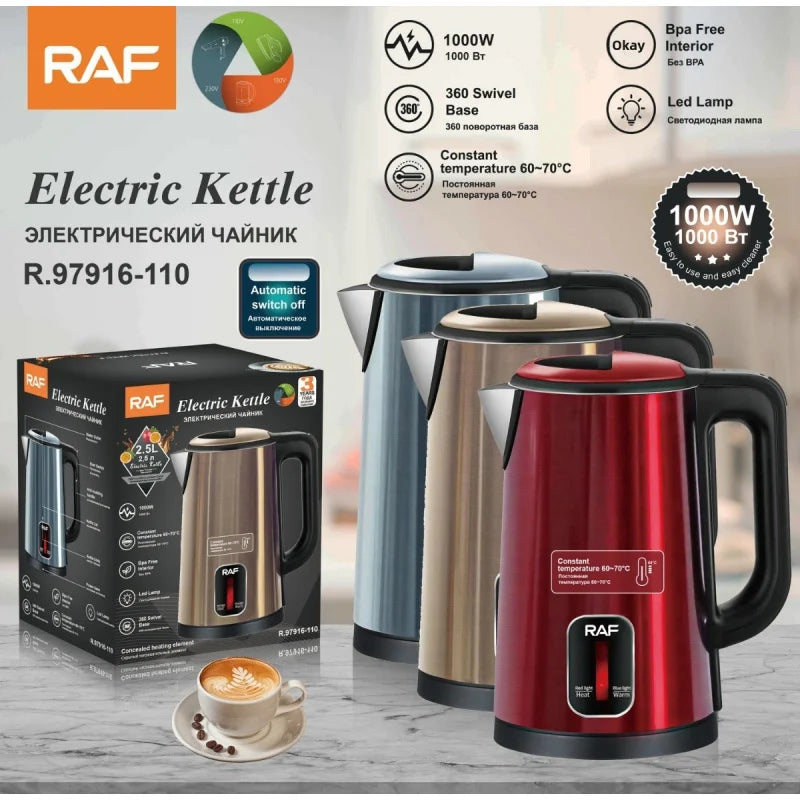 American Standard110VEuropean standard cross-border electric kettle, stainless steel household insulated kettle2.5LAutomatic pow