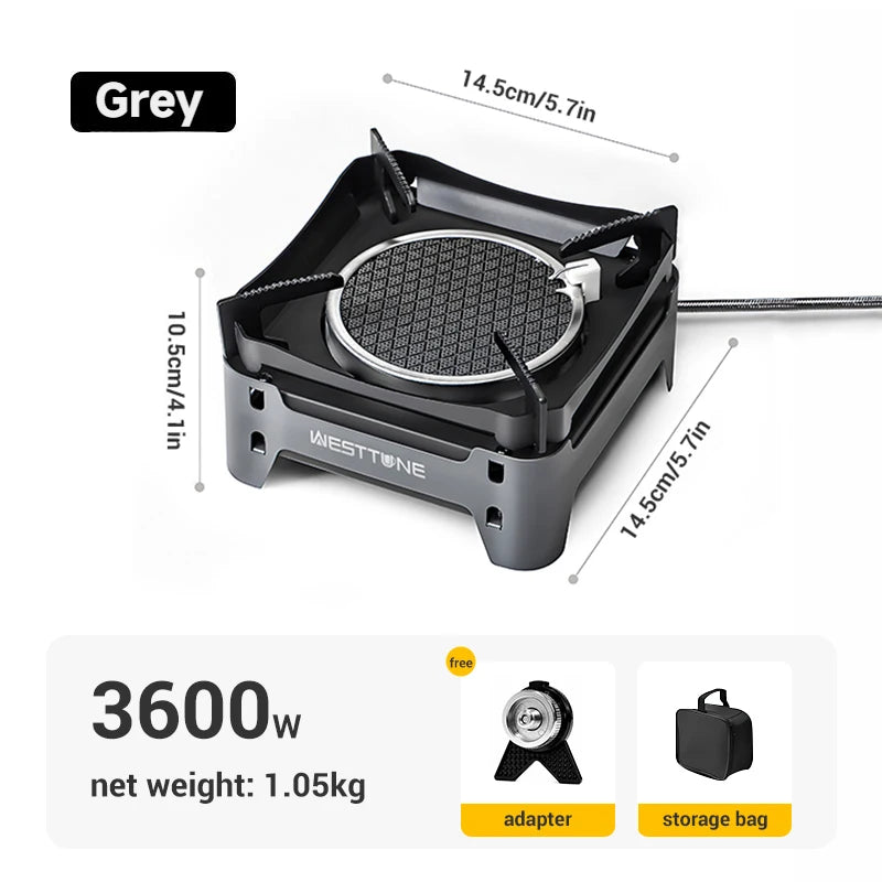 WESTTUNE Outdoor Gas Stove Portable Cooking Stoves Camping Emergency Burner with Electronic Ignition for Garden Picnic BBQ