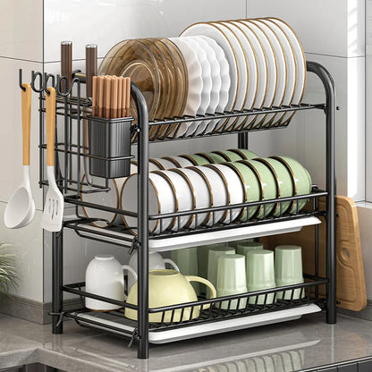 Dish Storage Rack Kitchen Shelf Dish Drain Rack Bowl Rack Cupboard Chopsticks Storage Box