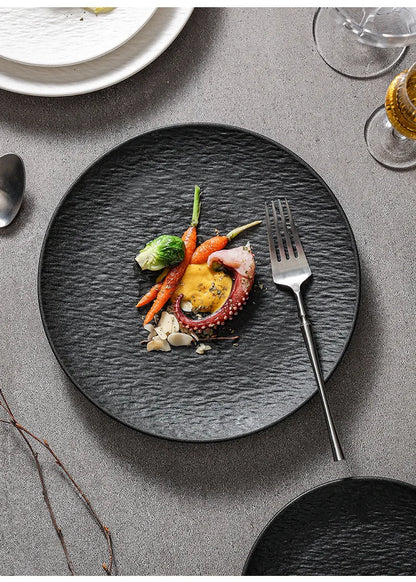 ceramic tableware, steak plates, stone pattern frosted salad plates, fruit plates, restaurant , western food