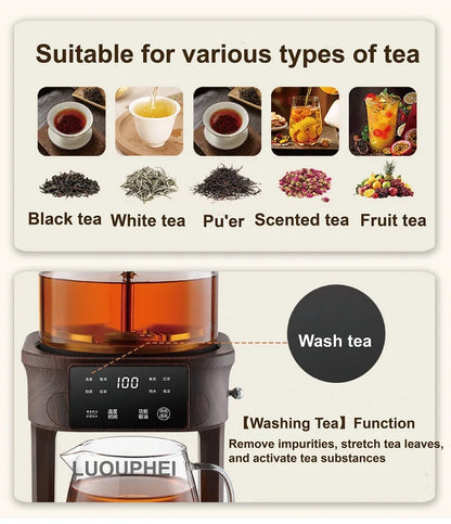 1L Electric Kettle Office Pure Titanium Steam Tea Kettle Home Keep Warm Floral Tea Kettle Auto Water Supply Electric Tea Kettle