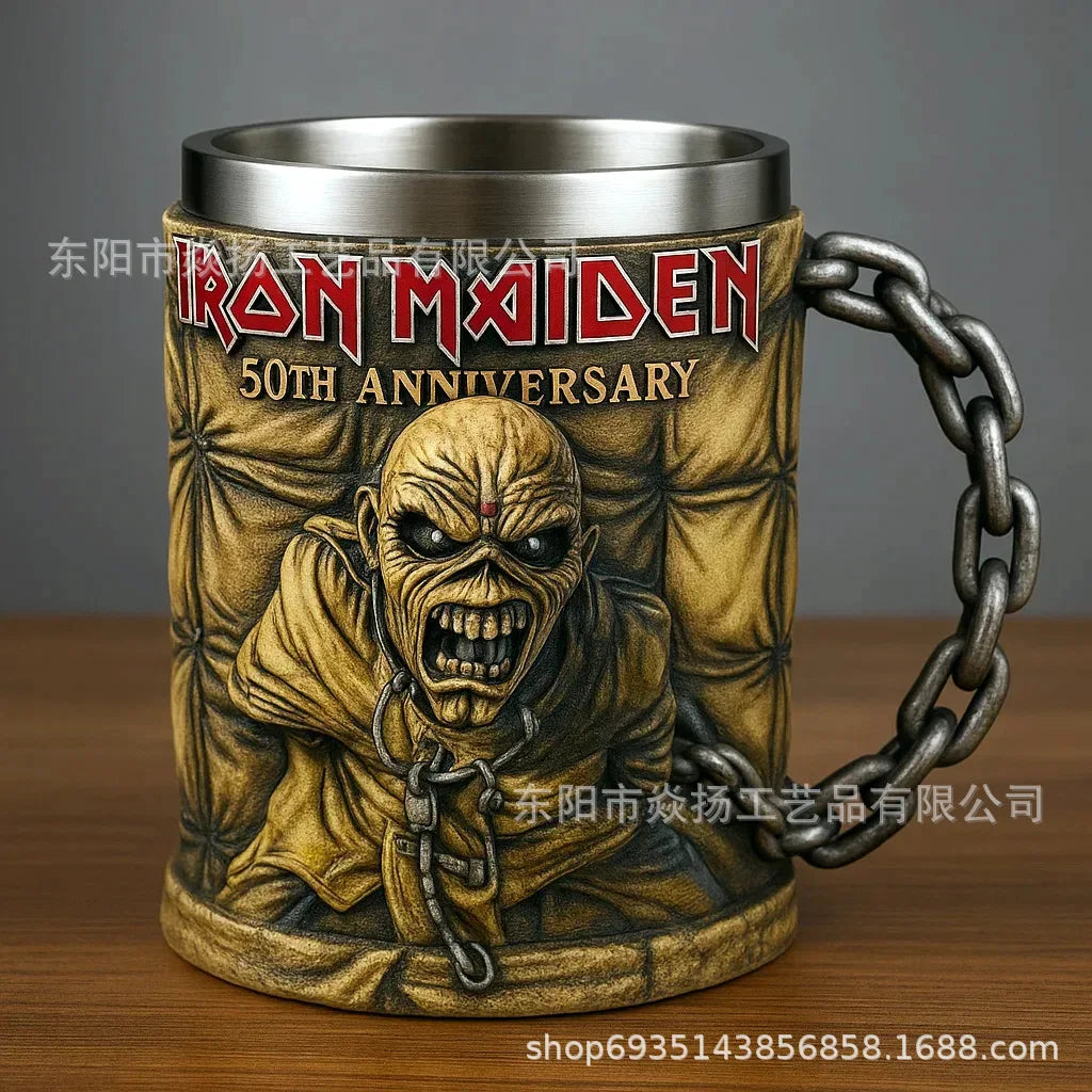 Iron Maiden 50th Band Peripheral Model Cup Iron Maiden Band 50th Anniversary 3D Mug Peripheral Gift Model Ornaments