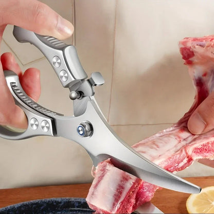 Multifunctional Kitchen Scissors Restaurant Outdoor Use Chicken Bone BBQ Sharp Durable Household Stainless Steel Strong Scissor
