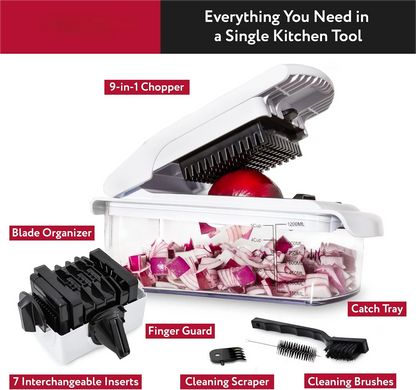 Vegetable Chopper - Food Chopper - Spiral Cutter - Vegetable Chopper with Container - Kitchen Gadgets Home Essential Accessories