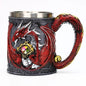 Valhalla Viking Stainless Steel Nordic Viking Barrel Dragon Boat Warrior Horn Skull Beer Mug Tankard Stein Cup 400 ML