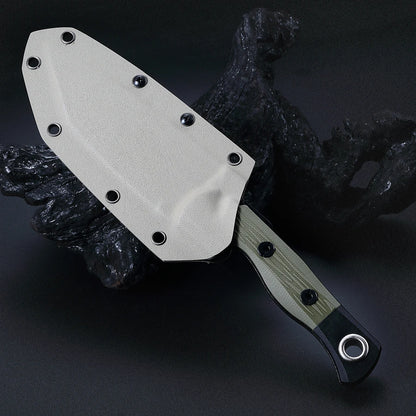 1 piece, 7RC13 high carbon stainless steel professional kitchen and outdoor dual-use knife, G10 handle K-type scabbard