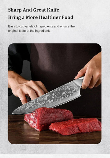 1/2/4 PCS Knives Sets Rosewood Handle 67 Layers Damascus Steel Super Sharp Meat Vegetable  Meat Knives cooking Tools