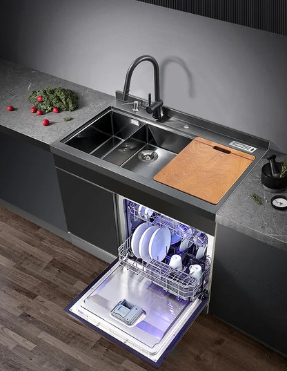 Integrated Sink Dishwasher Kitchen Built In 1000mm Sink Dishwasher Machine Automatic Smart In Stainless Steel Sink Dishwashers