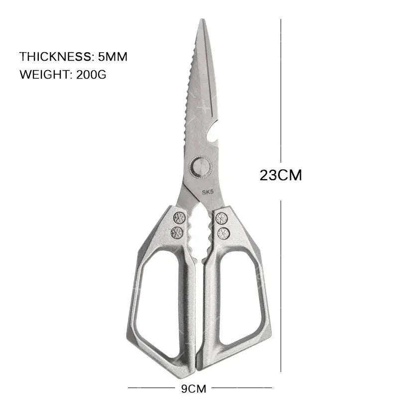 WXCOO Japanese Household Kitchen Scissors SK5 Stainless Steel Multi-Purpose Shears Specialized Heavy-Duty Chicken Bone Scissor