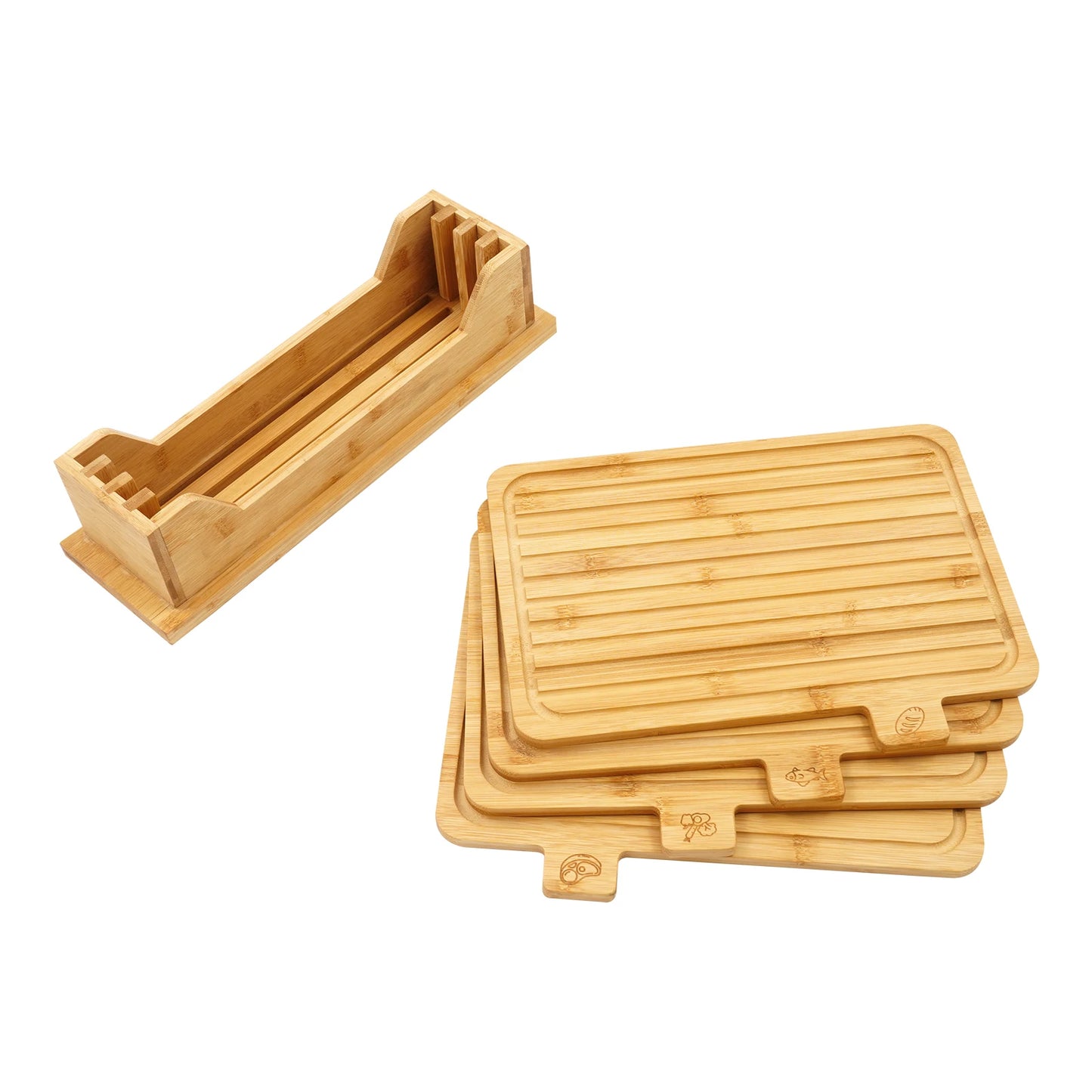 4PCS Wood Cutting Board Set for Baking Bread Cuting Fruit Vegetable Chees Kitchen & Charcuterie Available on Both Sides