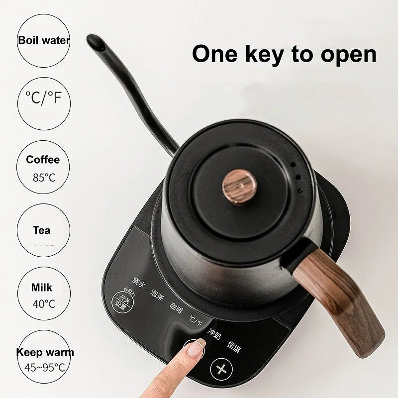 110V/220V Electric Kettle Temperature Control Teapot 304 Stainless Steel Long Mouth Gooseneck Coffee Auto Keep Warm 800ml