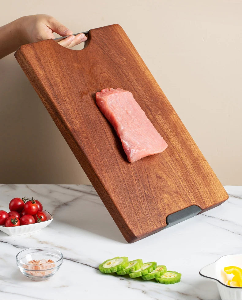Ebony chopping board solid wood square plate multi-functional double-sided cutting board kitchen whole wood cutting board
