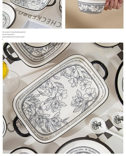 Underglaze Color, Ceramic Tableware, Gift Box Set, Dishes, Soup Bowls, Combination Package.