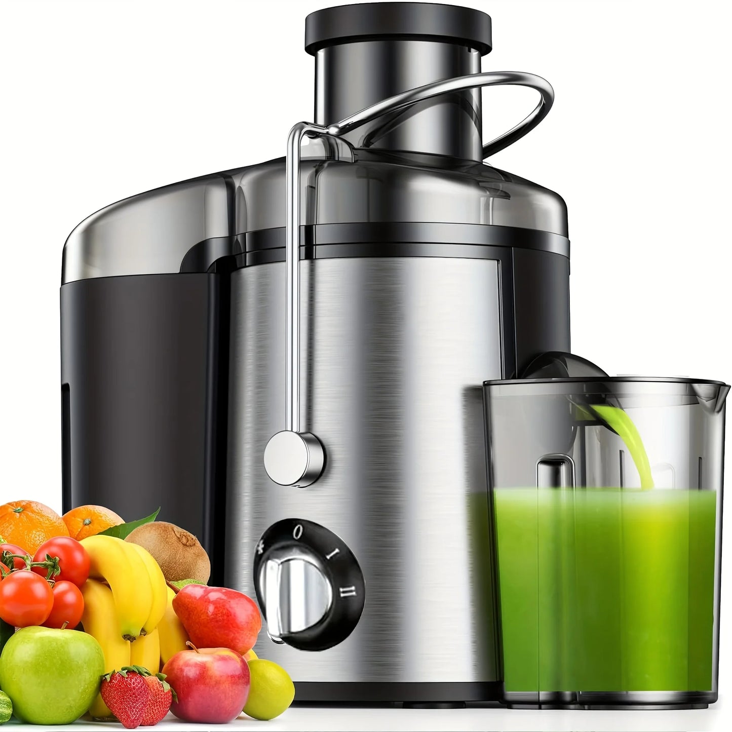 Multi-Function Juicer, Juice Blender, Mixer, Food Processor, 3-Inch Wide-Mouth Juicer Extractor for Vegetables And Fruits, 3-Speed Settings, Easy to Clean, Detachable, High Juice Yield, Fast Juicing, Quick Juice Extraction fo