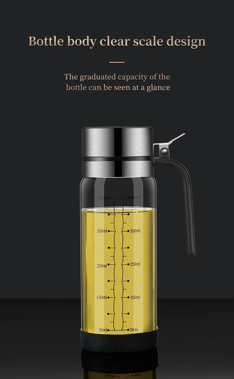 Oil bottle glass Oil pot leakproof Tank Kitchen soy sauce Bottles Vinegar Pots Seasoning Tool Set Of Household Flip Lid
