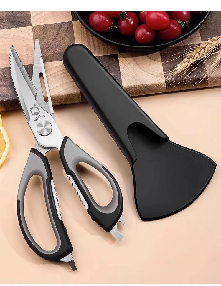 All-Powerful Kitchen Scissors 5-in-1 Multi-Tool: Cuts Bones Opens Bottles Cracks Nuts Stainless Steel Heavy Duty Shears for Home