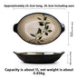 Bamboo Leaf Ceramic Tableware Set Japanese Rice Bowl Large Soup Noodle Bowl Retro Underglaze Hand Painted