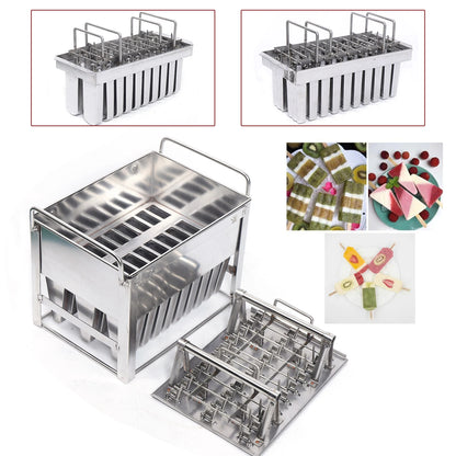 Large Capacity Ice Pop Mold for 20 Ice Cream, Food-Grade Stainless Steel, Space-Saving Design, Easy to Clean, Perfect for