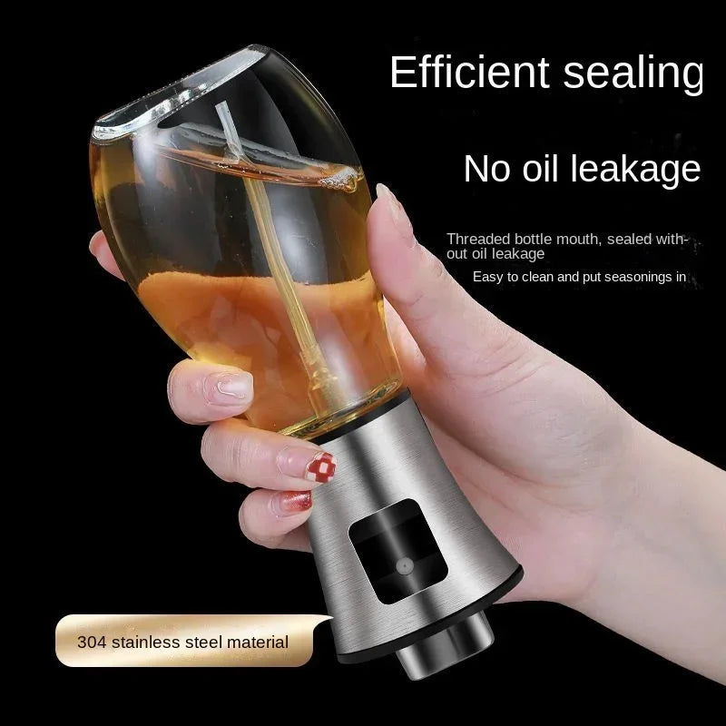 Kitchen Oil Sprayer for Cooking,6.8oz/200ml Olive Oil or Vinegar, Trigger Design,Stainless Steel Vinegar Glass Spray Bottle