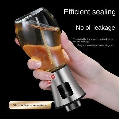 Kitchen Oil Sprayer for Cooking,6.8oz/200ml Olive Oil or Vinegar, Trigger Design,Stainless Steel Vinegar Glass Spray Bottle