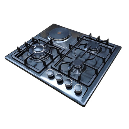 4 Burner Gas Stove, Stainless Steel, Tabletop and Built-in, Natural Gas and LPG, Multifunctional Cooktop
