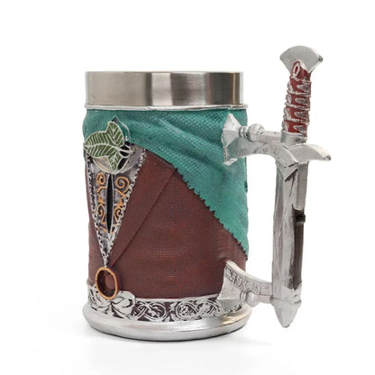 Retro Coffee Cup Lord Rings Sword Mug Rare Large Capacity Stainless Steel Thermal Cups Creative Beer Mug Bar Tea Tools Medieval