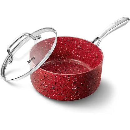 1PCS Saucepan with Lid, Ultra Nonstick Sauce Pan with Lid, 1qt Small Pot, Granite Nonstick Saucepan 1 quart