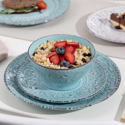 vancasso 16/32 Ceremic Plates Dinner Set Stoneware Tableware Set with 4PCS Dinner Plate/Dessert Plate/Bowl/Mug for 4 Person