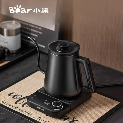 Bear Gooseneck Kettle Stainless Steel Household Electric Kettle Hand Brewed Coffee Kettle Fine Spout Teapot