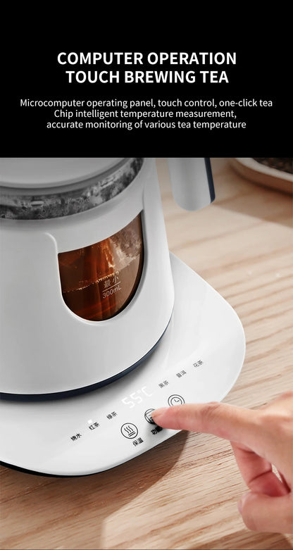 Black Tea Brewing Electric Tea Pot - Automatic Steam Glass Tea Maker for Boiling Water Health Preservation