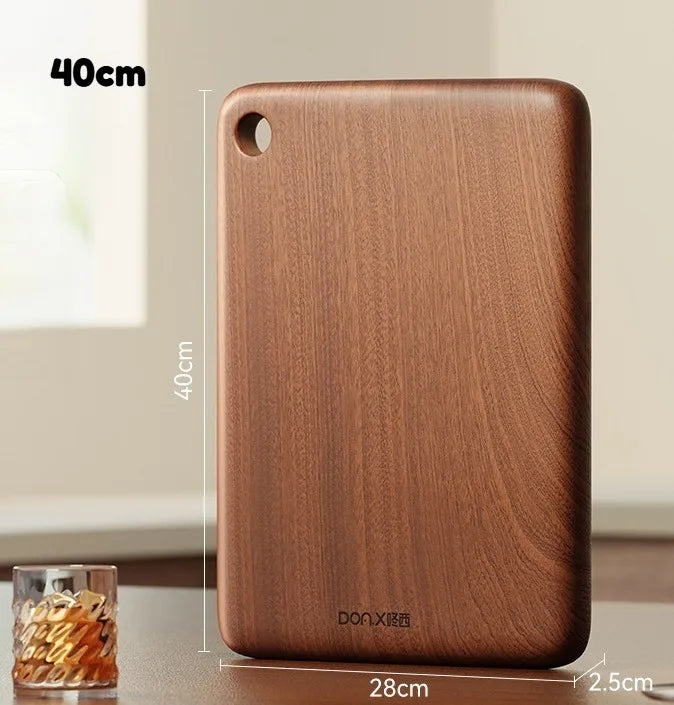 JUSTINLAU 4 Sizes Square Wood Cutting Board Ebony Household Antibacterial and Mildew Proof Fruit Meat Vegetables Chopping Board