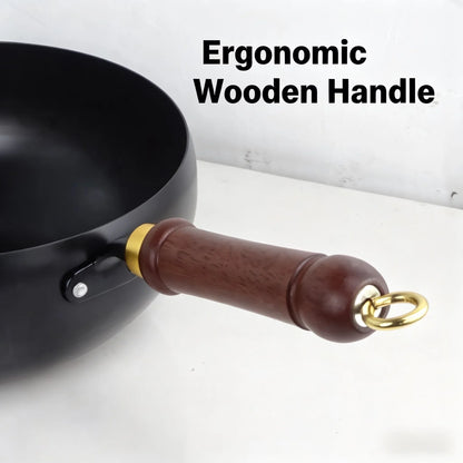 Zhangqiu pot home frying pan uncoated frying pan soup frying cooking pan cooker universal.