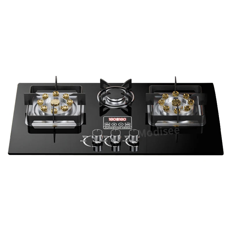 Built In Gas Hob 3 Burner Stove Dual Fuel LPG LNG Fierce Fire 3 Dual-Use Stoves For Household Kitchen High Pressure Fierce Flame