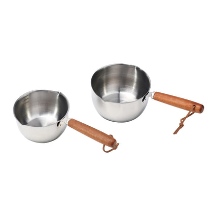 1pc 150/300/500ML Stainless Steel Mini Frying Pan Hot Oil Pan Hot Sauce Small Pot Cooking Butter Melting Pot Kitchen Supplies