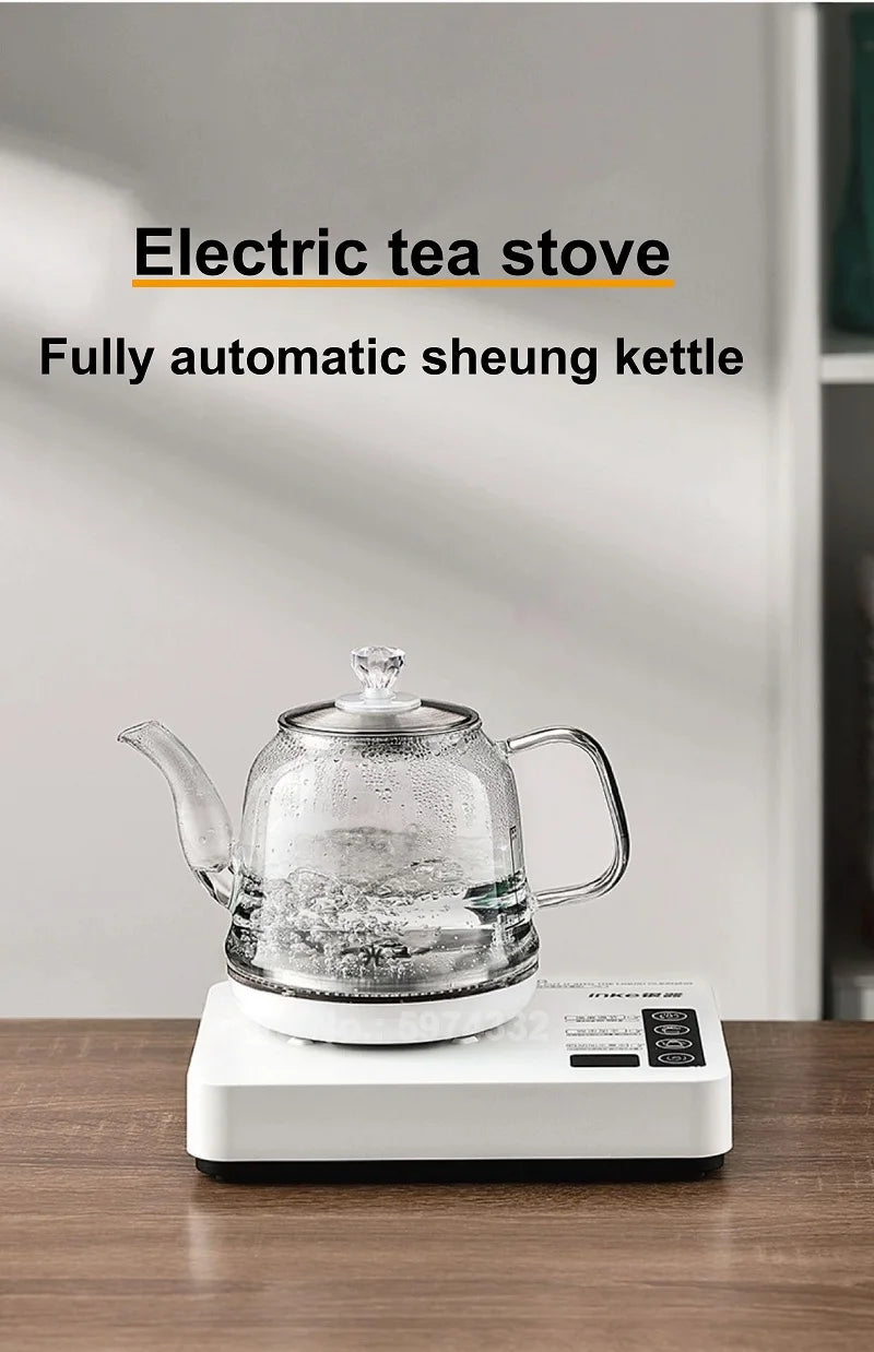 1350W Smart Bottom Out Water Electric Kettle 1000ml Home Temperature Control Glass Tea Brewing Machine Automatic Keep Warm 220V
