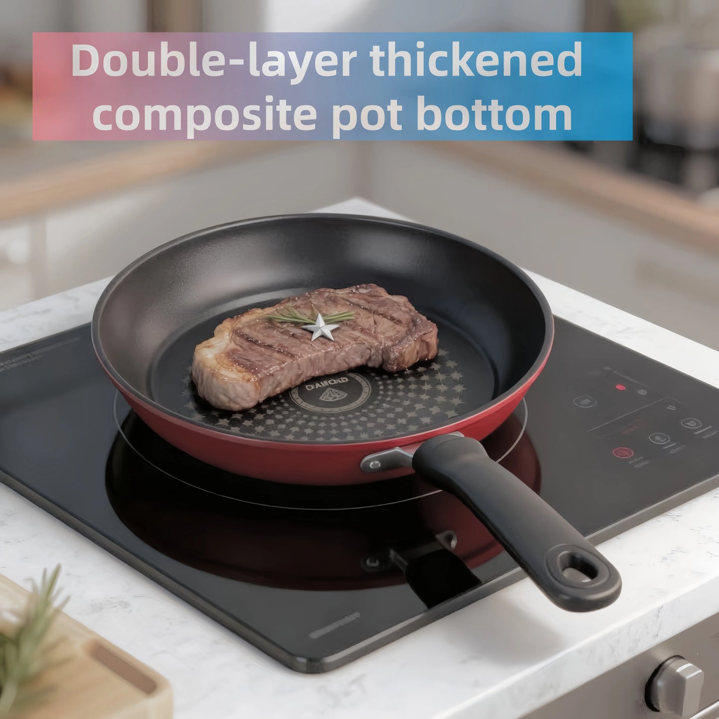 Pan non-stick pan universal induction cooker gas stove suitable for household fried eggs steak pancake pan small wok frying pan.