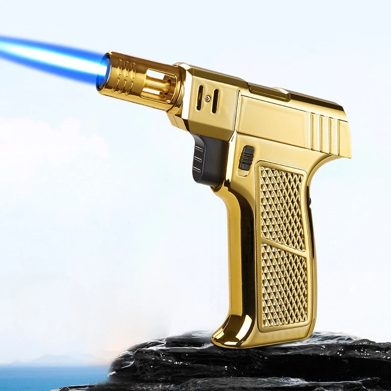 BBQ Barbecue Powerful Metal Gas Lighter Windproof Turbo Jet Blue Flame Kitchen Torch Cigar Smoking Accessories Gun Company