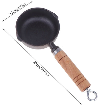 1PC 12CM Cast Iron Mini Egg Frying Pan With Pour Spout Nonstick Milk Pan Butter Melting Pot Gas Stove Induction Cooker Universal