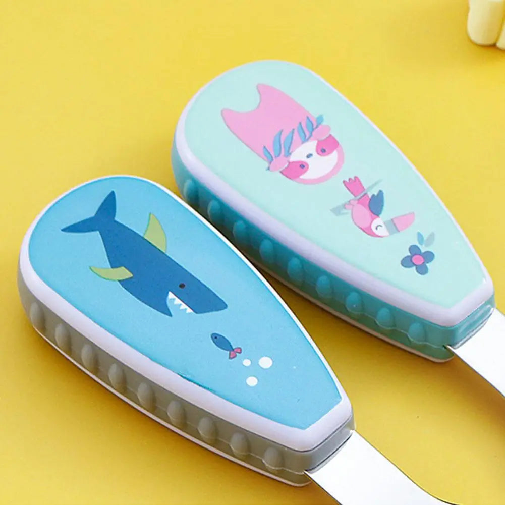 2Pcs Toddler Utensils Cute Toddler Feeding Spoon And Fork Set 304 Steel Cartoon Spoon And Fork Set