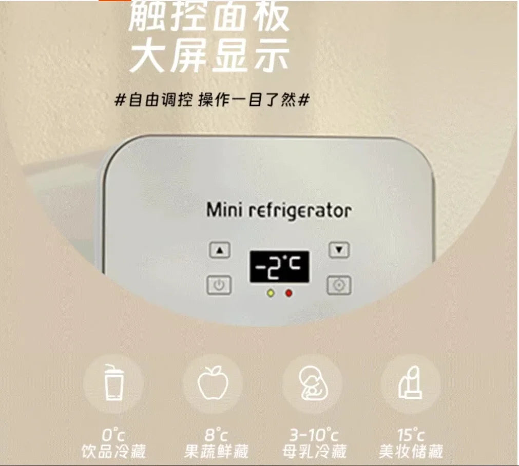 USB/220V Compact Portable Refrigerator for Cars, Dormitories, Beauty Masks, Makeup, and Breast Milk Storage DD