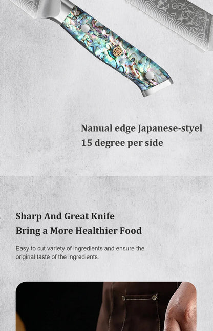 1-7 PCS Kitchen Chef Knife Set Super Sharp Japanese Damascus Steel knife Professional Meat knife Premium Kitchen cooking tools