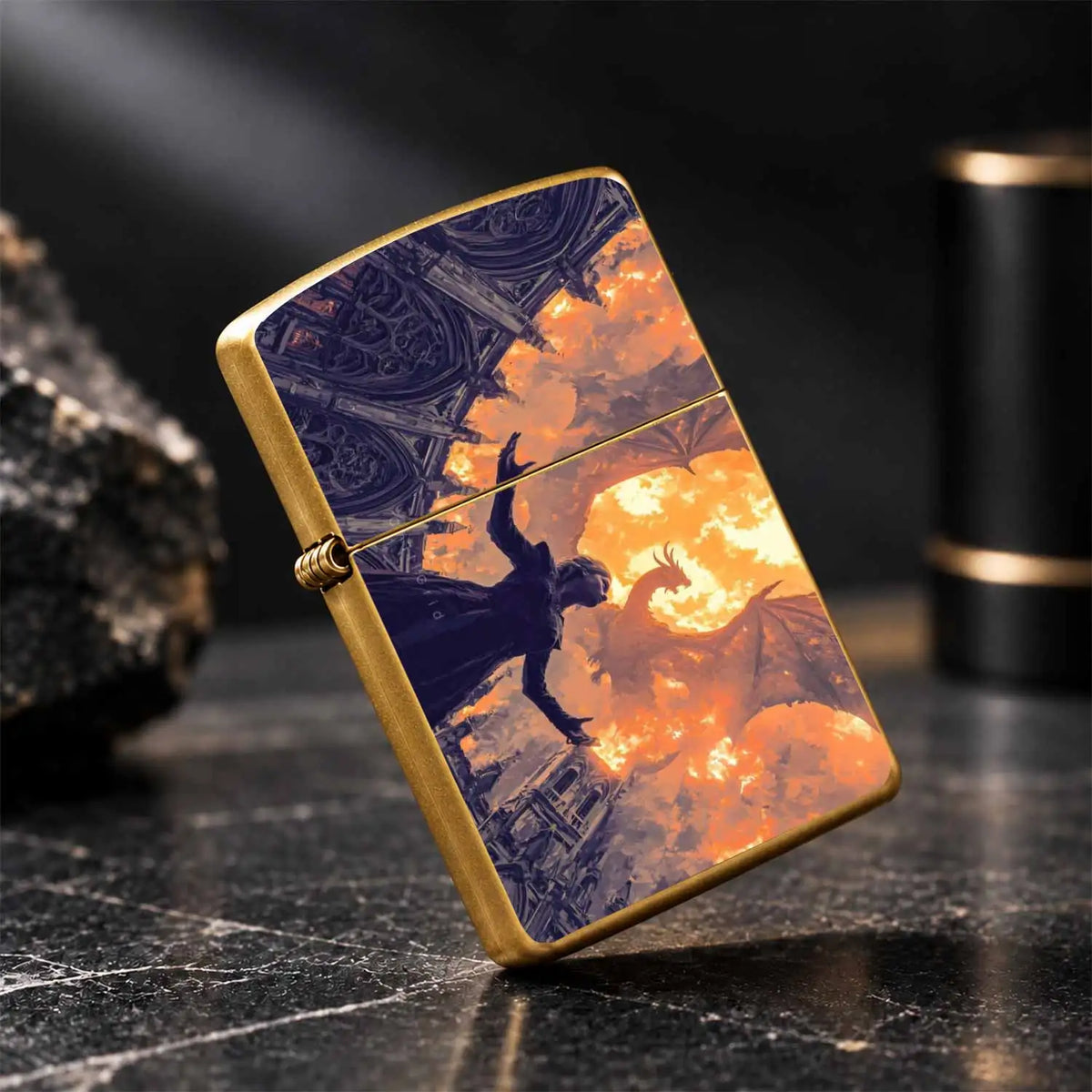 Dark Fantasy Dragon Flame Art Portable Lighter, Gothic Dome Fiery Dragon Aesthetic Decor, Suitable For Outdoor Camping, Daily Gathering, All Scenarios, Creative Unique Pattern, Ideal For And Gifting A Humorous And Interesting