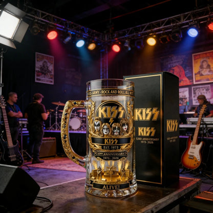 KISS 53rd Anniversary Commemorative Beer Mug Collectible Glass Tankard Barware Gift